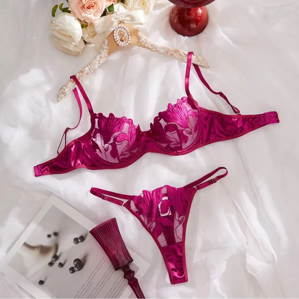 Lily Love Raspberry - Underwire Bra & Panty Set by SilkRose Lingerie